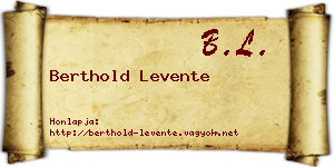 Berthold Levente névjegykártya